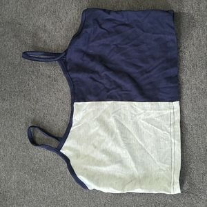 Cropped tank top half gray half blue